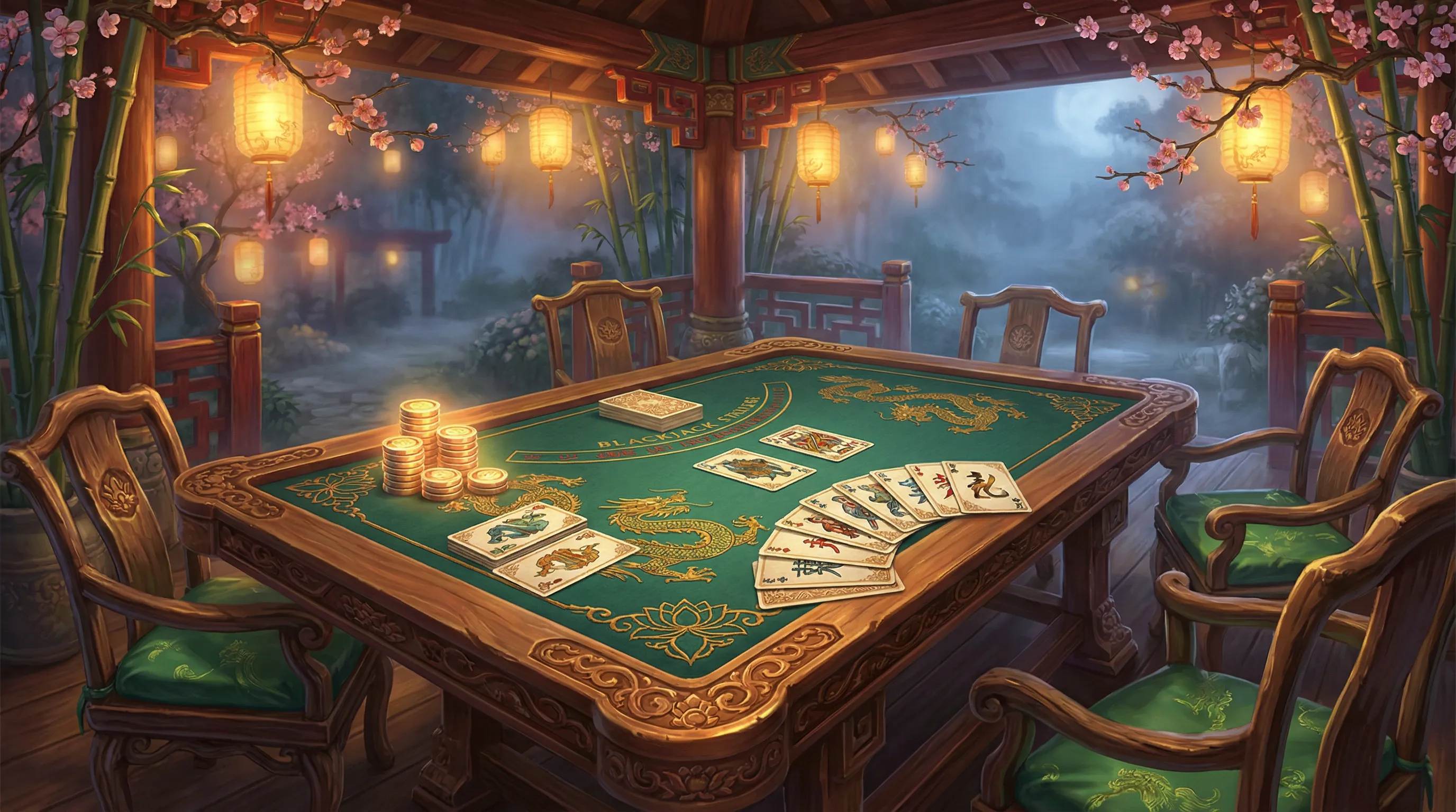 Mesa de blackjack 21 pontos no cassino gbgbet